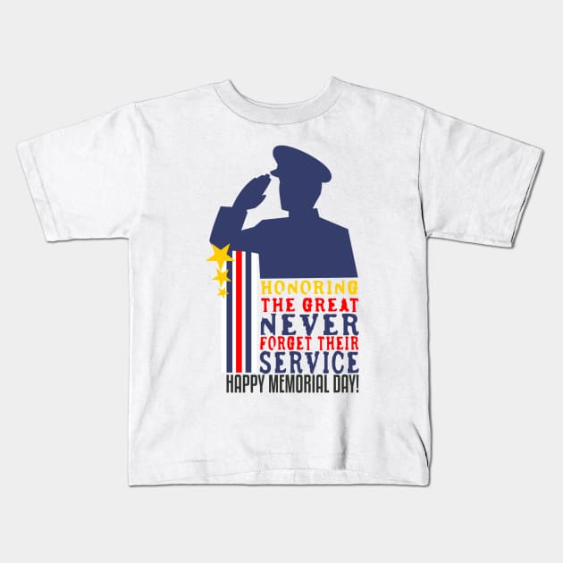 Happy Memorial Day Kids T-Shirt by neomuckel